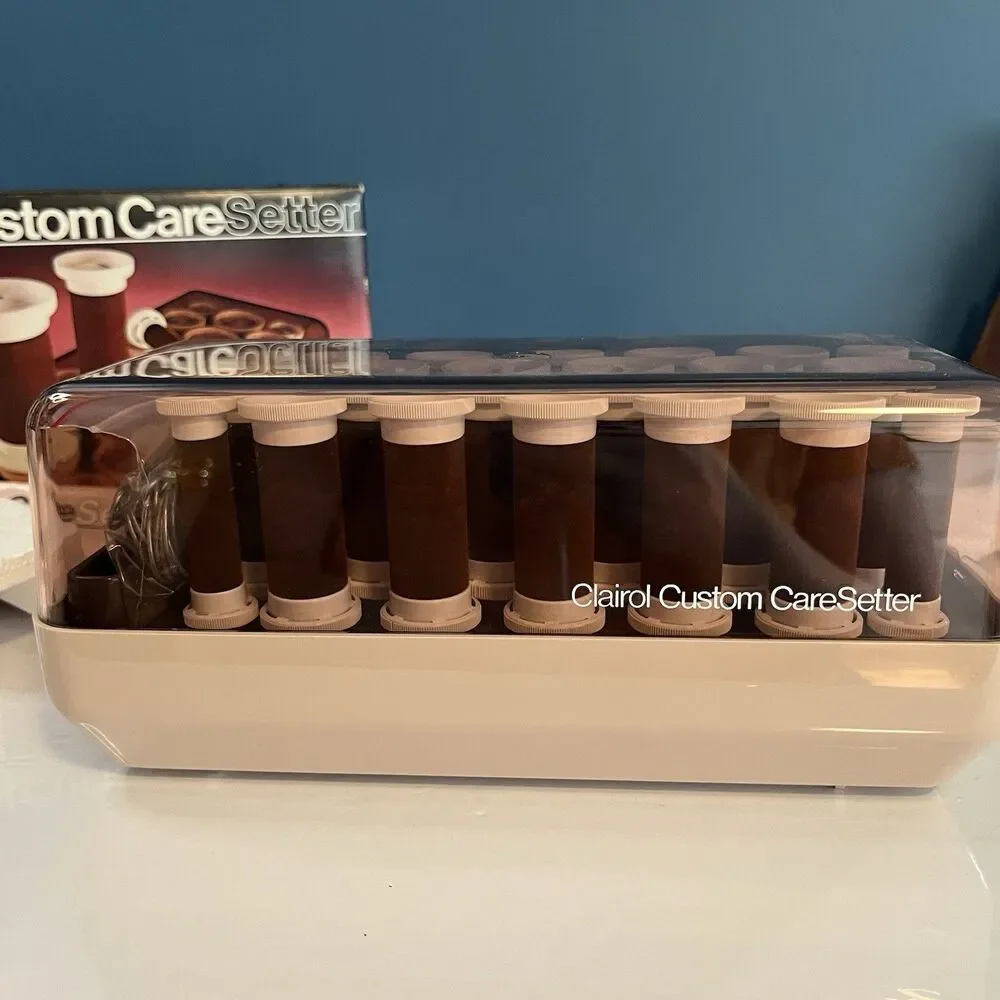 Clairol Custom Care Setter Hair Hot Rollers Flocked Curlers Model KF-20 NEW!